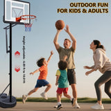 Portable Basketball Hoop for Youth Adults & Kids,Adjustable Height 6.89 ft to 10.01 ft,34 inch W3297P297457