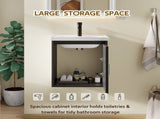 20" Floating Bathroom Vanity, Wall Mounted Plywood Cabinet with Ceramic Sink & Soft-Close Doors for B2775P549726