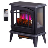 ZNTS 20" Electric Fireplace Stove, Freestanding Indoor Fireplace Heater with 3-Level Dimmable Flame 18893403