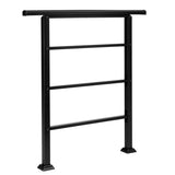 Handrails for Outdoor Steps, Wrought Iron Handrail Fits 1 or 3 Steps, Transitional Handrail with 87420248