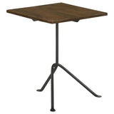 Dark Brown and Gunmetal Accent Table with Tripod Legs B062P153885