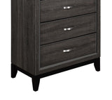 ZNTS Contemporary Design Gray Finish 1pc Chest of Dovetail Drawers Polished Chrome Bar Pulls Bedroom B01146482