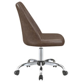 Brown and Chrome Adjustable Desk Chair B062P153793