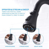 FLG Touch-On Kitchen with Pull Down Sprayer Single Handle Brass Touch Activated Kitchen Sink W1932126990