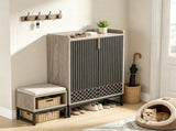 5 Tier Modern Shoe Cabinet with Doors Entryway Storage Organizer 90032144