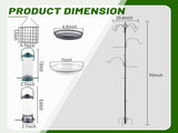 93inch Iron Bird Feeder With Six Hooks, Bird Feeder Black Courtyard 44782895
