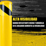 ZNTS Safety Bollard Post, 36 Inch Height Steel Bollards, 3 Inch Diameter Parking Bollard, Yellow Powder 04065749