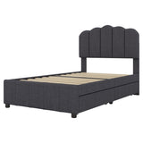 ZNTS Twin Size Upholstered Bed with 2 Storage Drawers,Wood Slat Support, Gray 48161849