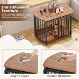 GO 31.5" Furniture Style Dog Crate for Small and Medium Dogs, Wooden Cage Indoor Kennel Furniture, N704P247045D