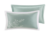 Oversized Cotton Jacquard Comforter Set Aqua Queen B03595756