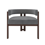 COOLMORE Modern Accent Chair Teddy Upholstered Armchair with Open Back 3 Legs Barrel Dining Chair W395P233456