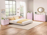 Modern Simple 4-Drawer Dresser Nightstand PINK 03881898