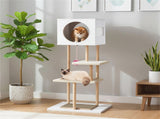 Multi-Level Cat Tree with 2 Scratching Pads, Dual-Door Cat Condo & Anti-Tipping Kit for Indoor Cats 72838167