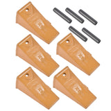 5 X156 X156S Dirt Teeth Bucket Teeth / Tooth with P156 Roll Pins Alloy Steel Fits Existing 156 83324057