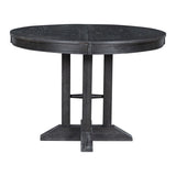 5-Piece Set Extendable Round Table and 4 Upholstered Chairs Farmhouse Set for Kitchen, 70221915