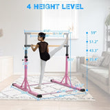 ZNTS Gymnastic Bar Set Gymnastics Horizontal Bar Gymnastics Kip Bar for Kids Home Use, Pink 46810802