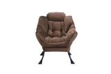 Living Room Chairs Modern Cotton Fabric Lazy Chair, Accent Contemporary Lounge Chair, Single Steel W1899121343