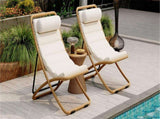 TREXM 2-Pieces Outdoor Folding Chair, Rattan-Wrapped Patio Chair with Adjustable Backrest, Thick N715P428435V