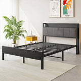 Full Size Bed Frame, Storage Headboard with Charging Station, Solid and Stable, Noise Free, No Box 14849351