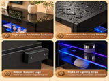 High Gloss TV Stand with RGB LED Lights, 61.4" x 13.8" x 15.7", MDF UV 13779734