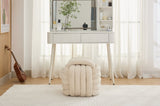 060-Chenille Fabric Modern Knot Design Ottoman Makeup Stool Footstool, Comfortable and Stylish Seat W527P239023