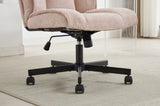 ZNTS Armless Desk Chairs with Wheels Office Chair Vanity Chair with Technical Cloth Adjustable Swivel W2725P207687