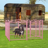 ZNTS Dog Playpen Indoor 32 inch 8 Panels Metal Dog Pen Pet Dog Fence Outdoor Exercise Pen with Doors, W368P234002