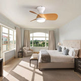 23 Inch Mini Led Ceiling Fan With 3 Color Dimmable 3 ABS Blades Remote Control DC Motor For Bedroom W882P146900