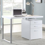 Writing Desk with 3 Drawers in White B016P162611