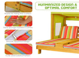 Colorful Kids Patio Lounge Chair with Cup Holders and Awning 69372296