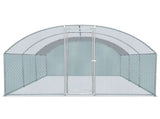 19.7x9.8x6.5ft Large Metal Chicken Coop with Run, Walk-in Poultry Cage with Waterproof Cover & Arc 16128601