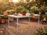 43" Folding Card Table, Portable Table for Dining, Camping, or Game Night, White/Oak 21987873