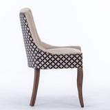 A&A Furniture, Ultra Side Dining Chair, Thickened fabric chairs with neutrally toned solid wood W1143P154099