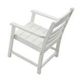 Patio Dining Chair with Armset Set of 2, Pure White with Imitation Wood Grain Wexture,HIPS Material W1209107723