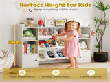 White Kids Toy Organizer with 8 Storage Bins, Anti-Tipping Design Open Shelves Cabinet for 3 Years 75512140