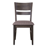 Almeta Solid Wood Slat Back Upholstered Dining Chairs, Set of 2 -Dark Umber Brown Finish T2574P164540