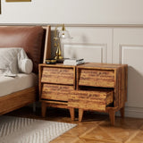2 Set Nightstands Features Vintage-style and Bevel Design, Made of MDF, Mid Century Modern W578P192477