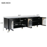 ON-TREND Contemporary TV Stand Adjustable Shelves for TVs Up to 78'', Stylish Media Console WF325998AAB