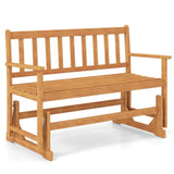 2-Person Wooden Outdoor Rocking ChairPatio Swing Rocking Loveseat 71712050