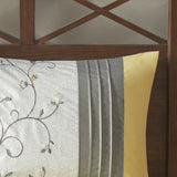 Embroidered 7 Piece Comforter Set Yellow King B03596981