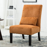 Pisano Contemporary Chenille Fabric Armless Accent Chair with Pillow, Orange T2574P164501
