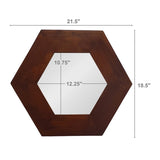 18.5" x 18.5" Hexagon Mirror with Solid Wood Frame, Wall Decor for Living Room Bathroom Hallway, W2078133975