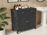 Black particleboard with melamine veneer, 60*30*80cm, double doors, single drawer, bathroom vanity 30274600