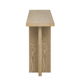U_STYLE Vintage-Inspired and Ash Wood Veneer ConsoleTable with T-Leg Design,Suitable for N711P241289O