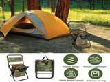 Portable Folding Camping Fishing Chair, Lightweight 2.31lbs Outdoor Stool with Builtin Cooler Bag, 54102397