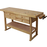 60in Workbench with 4 Drawers Wooden Workbench for Garage Workshop and Home W46594606
