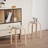 Set of 4 Stackable Stools, Stackable Bentwood Stools, Round Backless Chairs for Dining Room, W1718P165859