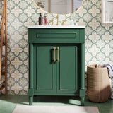 24" Vanity with Integrated Ceramic Sink, Cabinet with 2 Doors, Single Sink N710P277711F