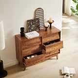 6 Drawer Double Dresser Features Vintage-style and Bevel Design W578132029