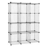 ZNTS 12-Cube Organizer Cube Storage Storage Shelves Wire Cube Storage Origami Shelves Metal Grid 82647882